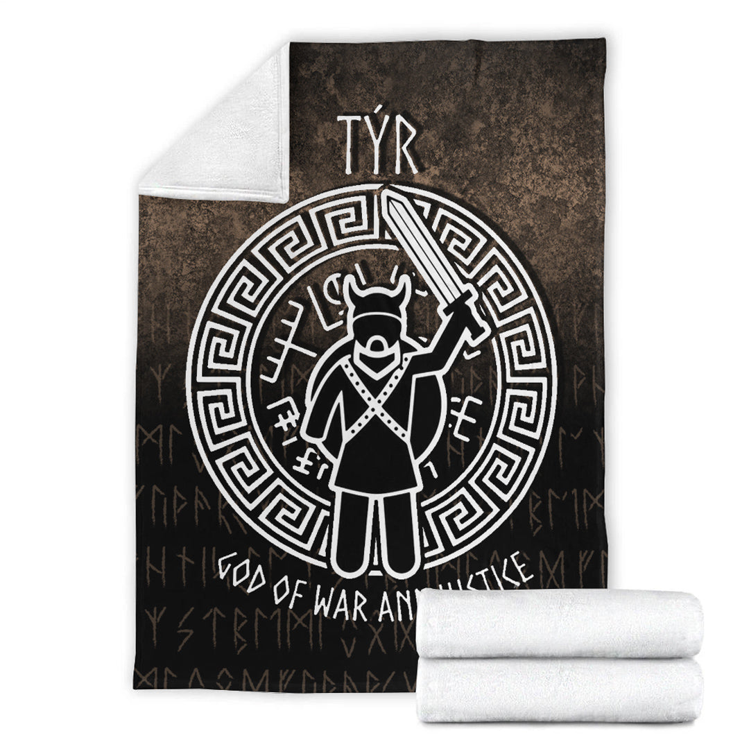Viking Blanket Tyr God Of War And Justice Sherpa Fleece Blanket Gifts for Viking Lovers