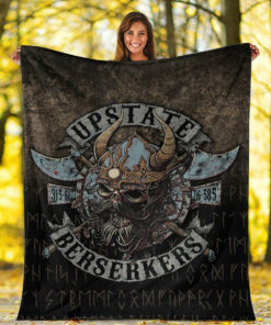 Viking Blanket UpstateBerserkers Sherpa Fleece Blanket Gifts for Viking Lovers