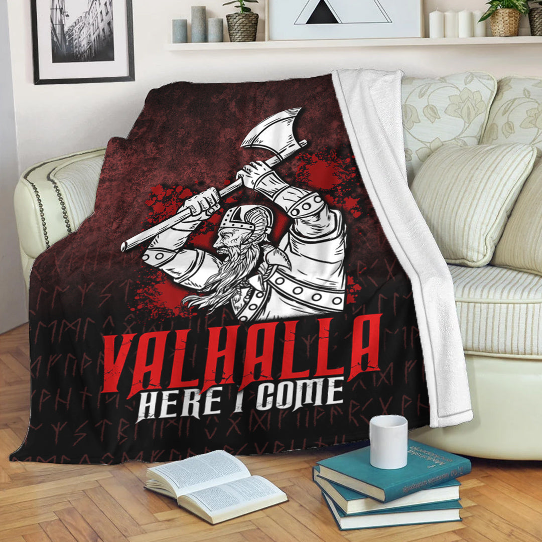 Viking Blanket Valhalla Here I Come Viking Sherpa Fleece Blanket Gifts for Viking Lovers