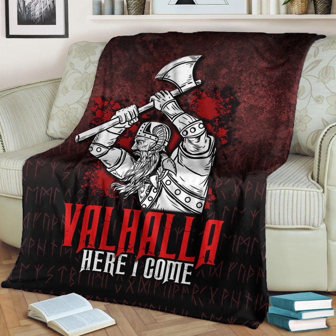 Viking Blanket Valhalla Here I Come Viking Sherpa Fleece Blanket Gifts for Viking Lovers