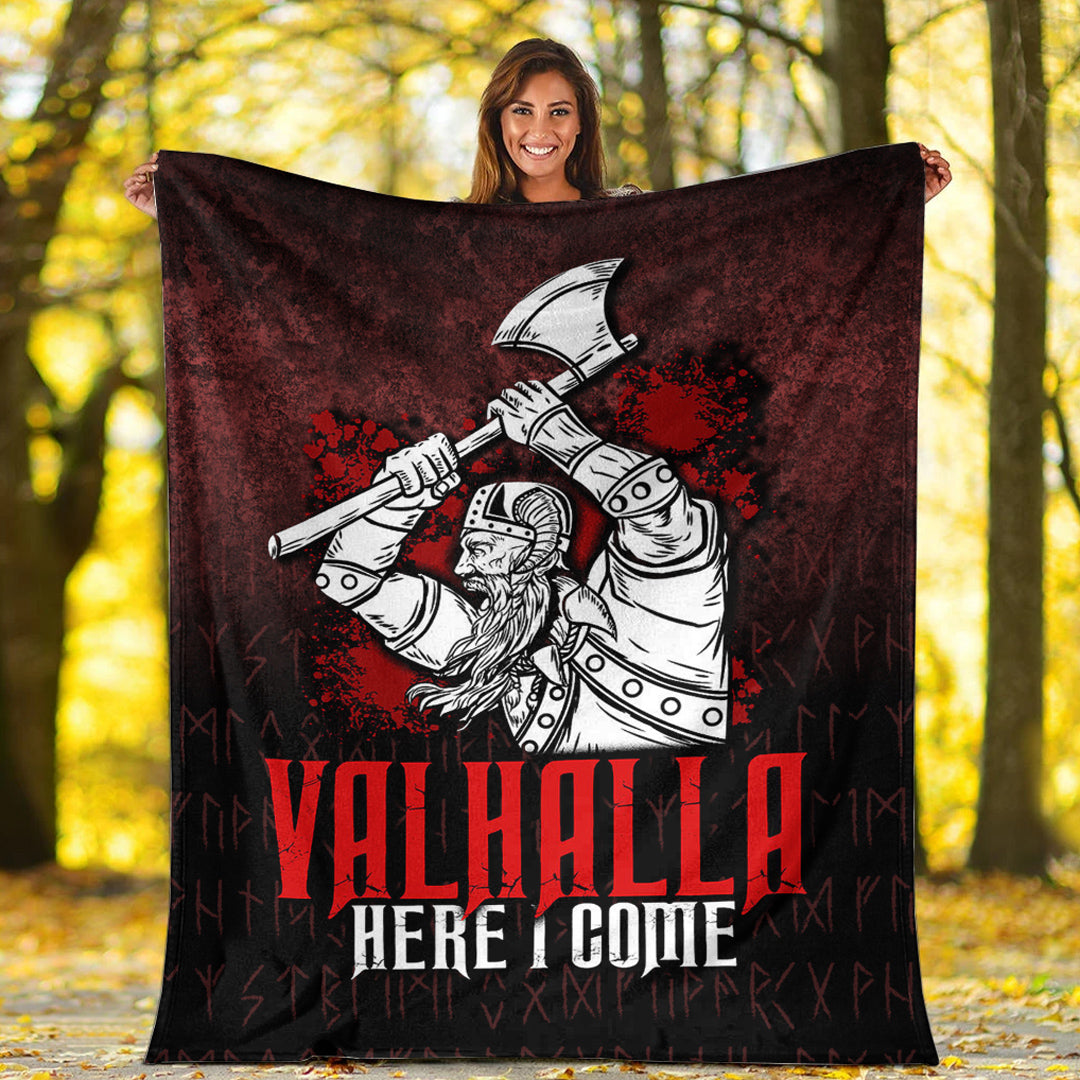 Viking Blanket Valhalla Here I Come Viking Sherpa Fleece Blanket Gifts for Viking Lovers