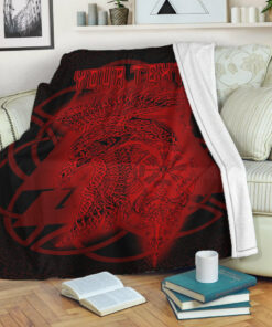 Viking Blanket Valknut Raven Red Viking Homeset Sherpa Fleece Blanket Gifts for Viking Lovers