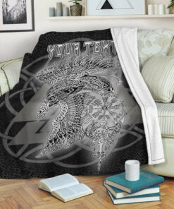 Viking Blanket Valknut Raven Viking Homeset Sherpa Fleece Blanket Gifts for Viking Lovers