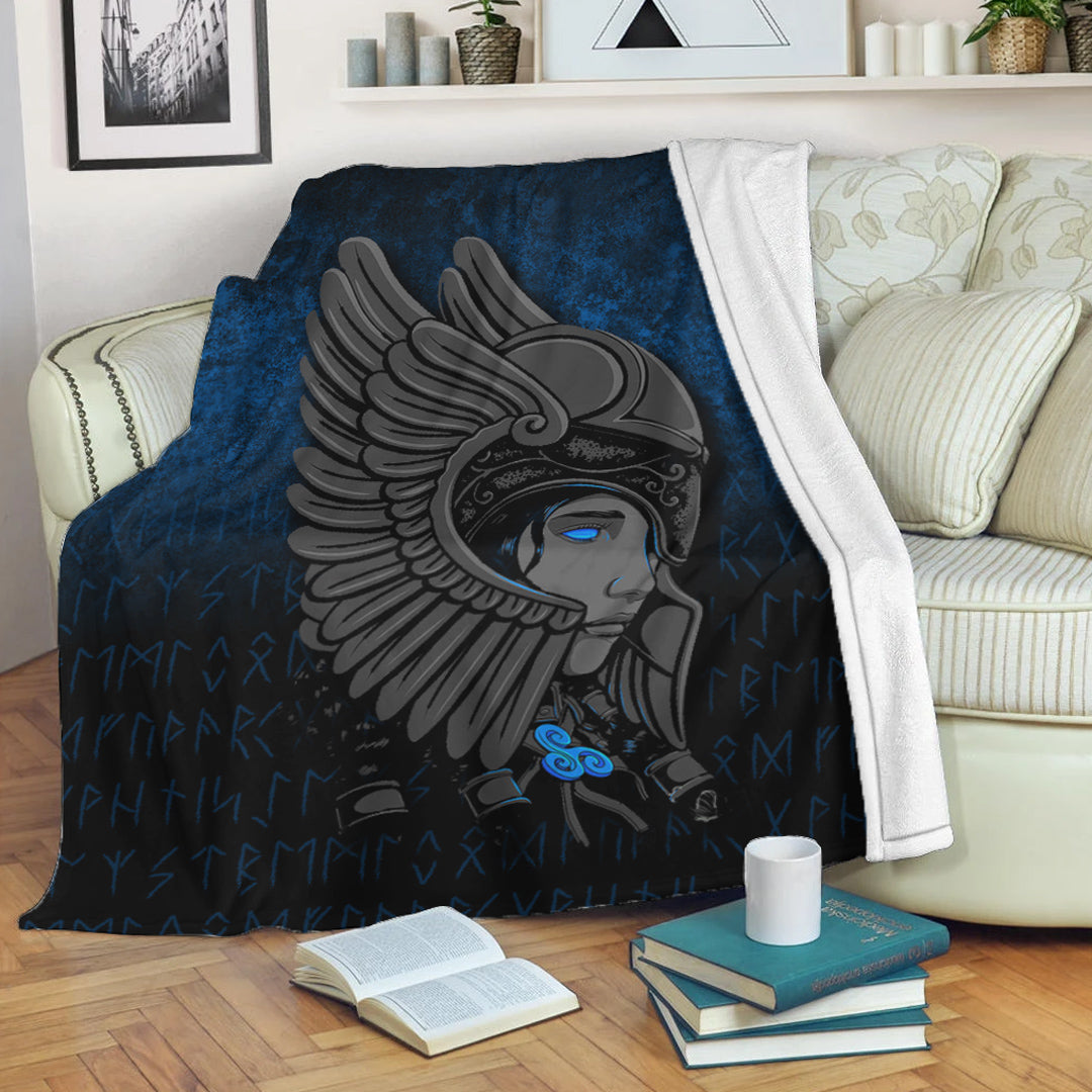 Viking Blanket Valkyrie Queen Sigrun Viking Warrior Sherpa Fleece Blanket Gifts for Viking Lovers