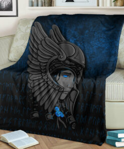 Viking Blanket Valkyrie Queen Sigrun Viking Warrior Sherpa Fleece Blanket Gifts for Viking Lovers