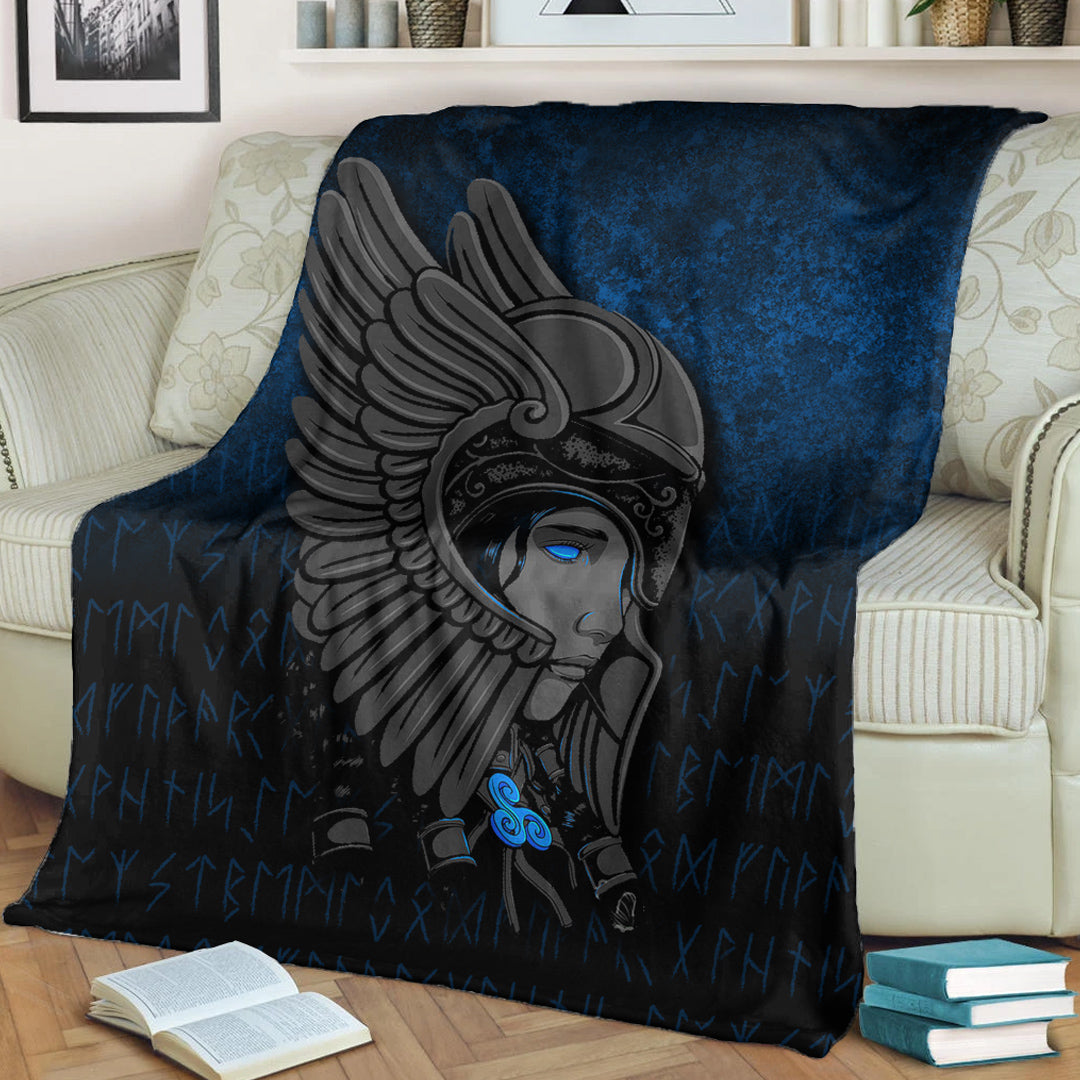 Viking Blanket Valkyrie Queen Sigrun Viking Warrior Sherpa Fleece Blanket Gifts for Viking Lovers