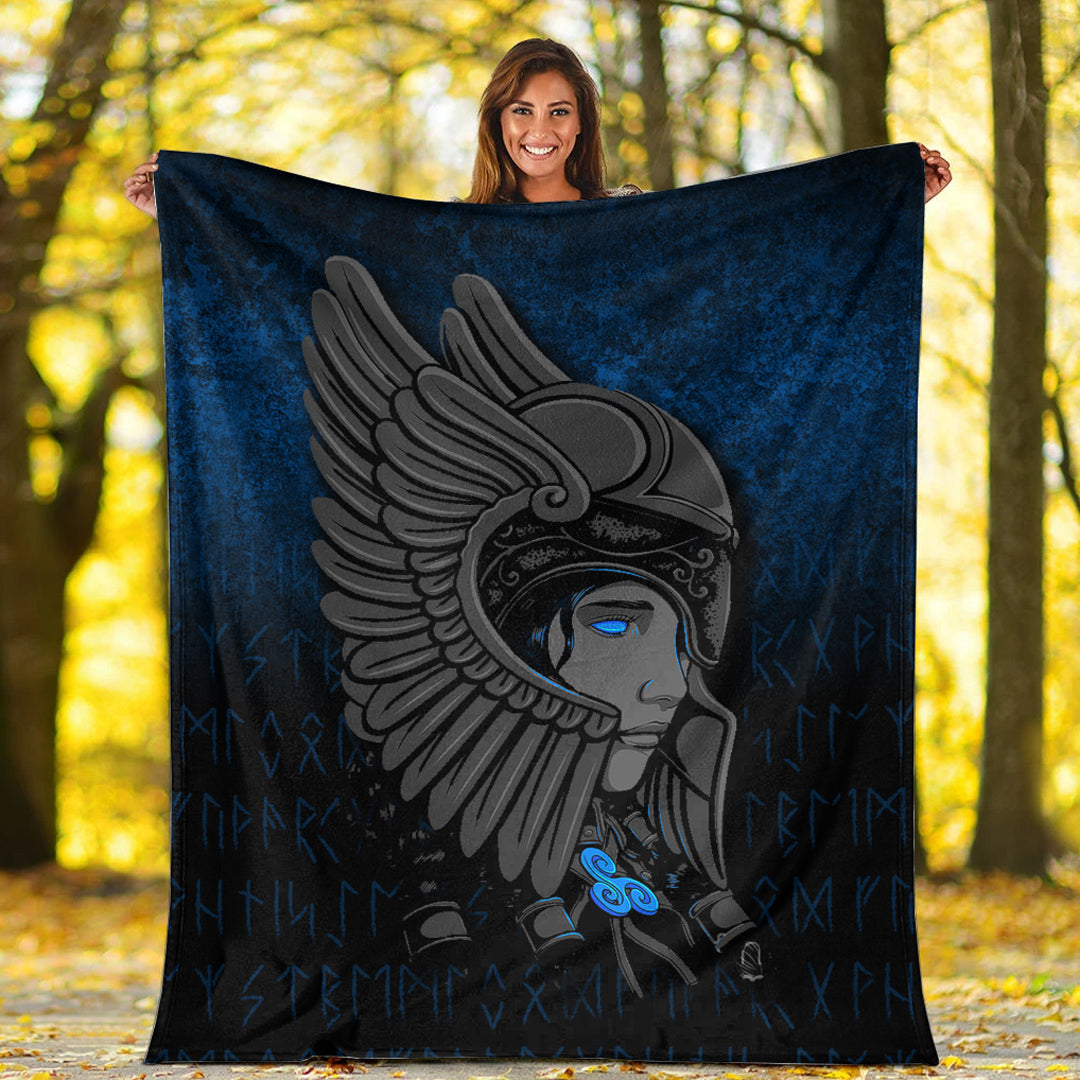 Viking Blanket Valkyrie Queen Sigrun Viking Warrior Sherpa Fleece Blanket Gifts for Viking Lovers