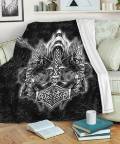 Viking Blanket Valkyrie Viking Sherpa Fleece Blanket Gifts for Viking Lovers