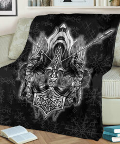 Viking Blanket Valkyrie Viking Sherpa Fleece Blanket Gifts for Viking Lovers
