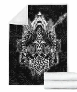 Viking Blanket Valkyrie Viking Sherpa Fleece Blanket Gifts for Viking Lovers