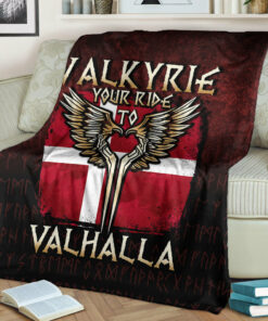 Viking Blanket Valkyrie Your Ride to Valhalla Austria Sherpa Fleece Blanket Gifts for Viking Lovers