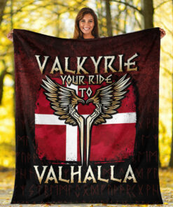 Viking Blanket Valkyrie Your Ride to Valhalla Austria Sherpa Fleece Blanket Gifts for Viking Lovers