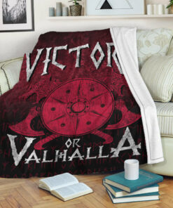 Viking Blanket Victory or Valhalla Sherpa Fleece Blanket