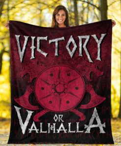 Viking Blanket Victory or Valhalla Sherpa Fleece Blanket