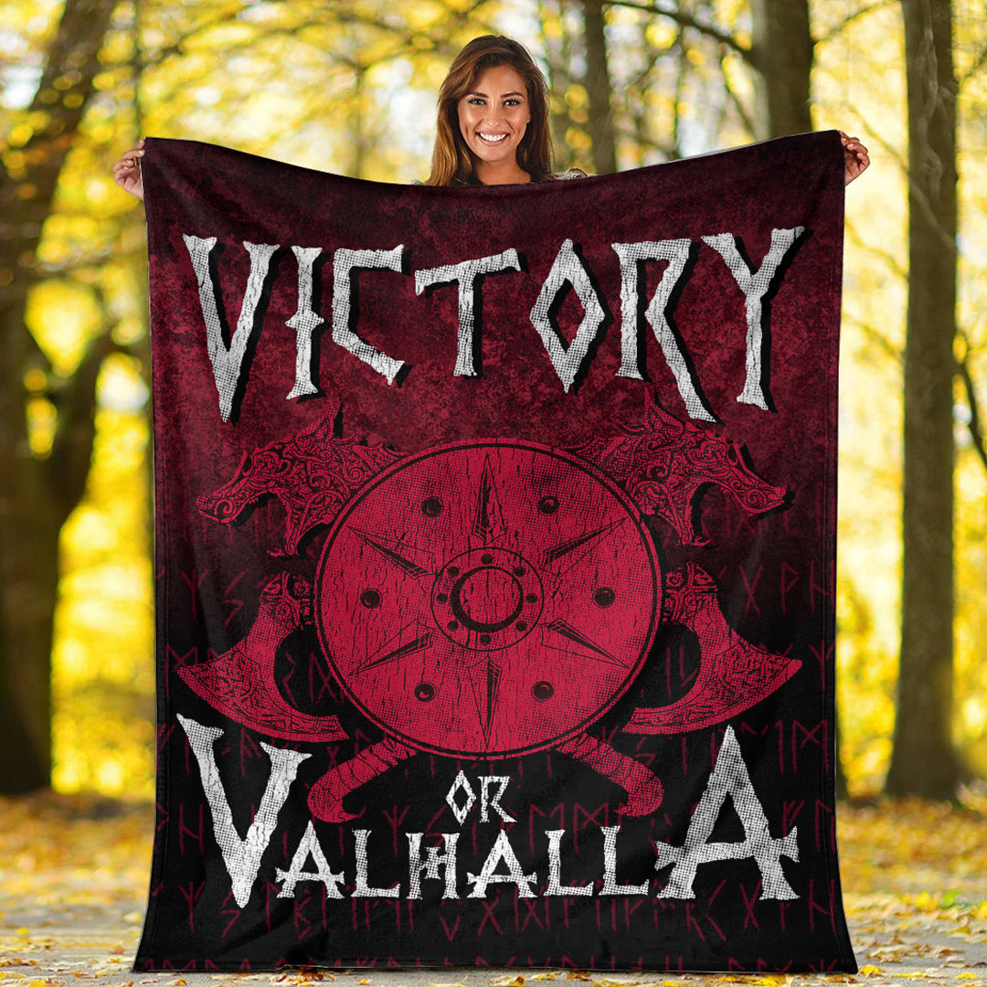 Viking Blanket Victory or Valhalla Sherpa Fleece Blanket
