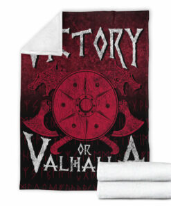 Viking Blanket Victory or Valhalla Sherpa Fleece Blanket