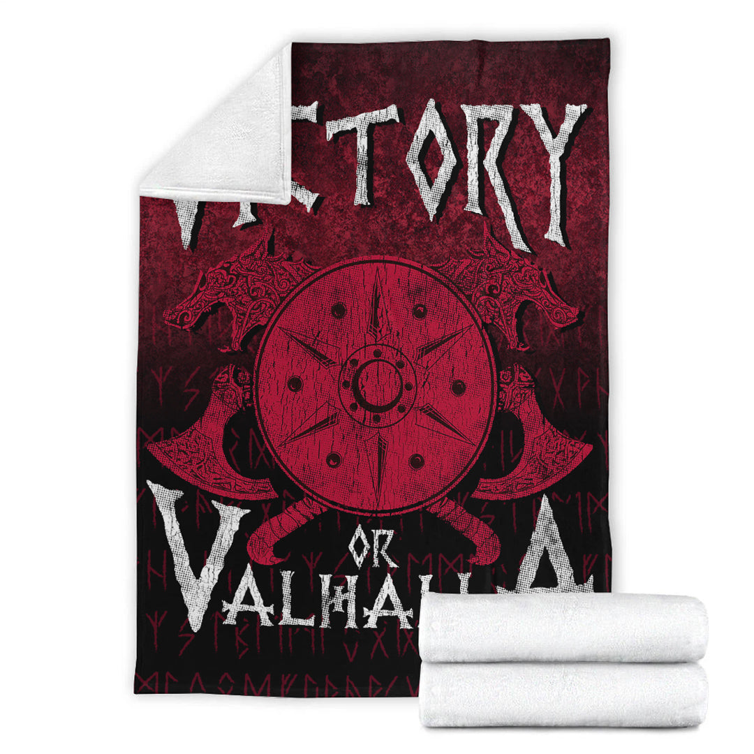 Viking Blanket Victory or Valhalla Sherpa Fleece Blanket