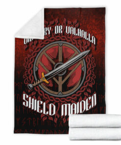 Viking Blanket Victory or Valhalla Sherpa Fleece Blanket Gifts for Viking Lovers