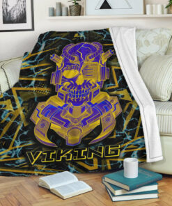 Viking Blanket Viking 3D Warrior Robo Sherpa Fleece Blanket Gifts for Viking Lovers