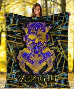 Viking Blanket Viking 3D Warrior Robo Sherpa Fleece Blanket Gifts for Viking Lovers