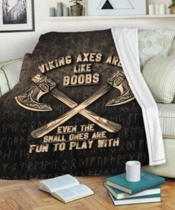 Viking Blanket Viking Axes Are Like Boobs Sherpa Fleece Blanket Gifts for Viking Lovers