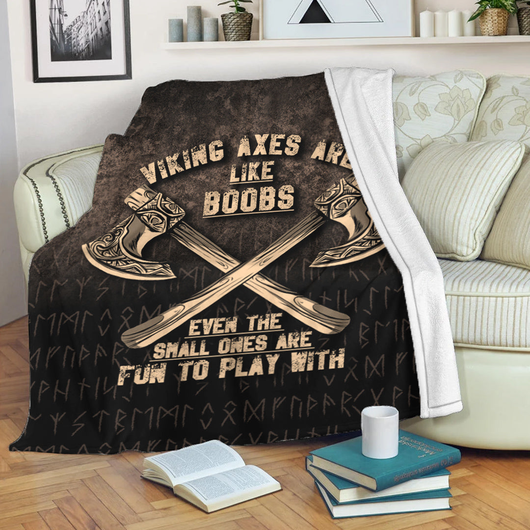 Viking Blanket Viking Axes Are Like Boobs Sherpa Fleece Blanket Gifts for Viking Lovers