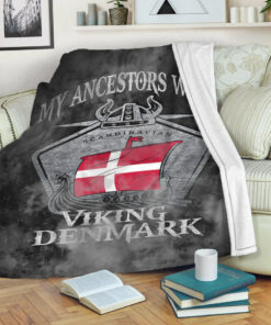 Viking Blanket Viking Denmark Drakka Scandinavian Sherpa Fleece Blanket Gifts for Viking Lovers