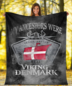 Viking Blanket Viking Denmark Drakka Scandinavian Sherpa Fleece Blanket Gifts for Viking Lovers