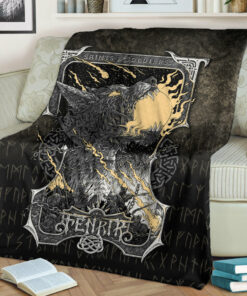 Viking Blanket Viking Fenrir Sherpa Fleece Blanket Gifts for Viking Lovers