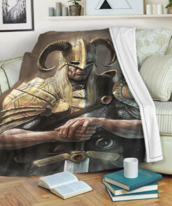 Viking Blanket Viking Gold Knights Sherpa Fleece Blanket Gifts for Viking Lovers