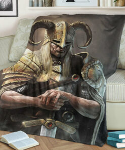 Viking Blanket Viking Gold Knights Sherpa Fleece Blanket Gifts for Viking Lovers