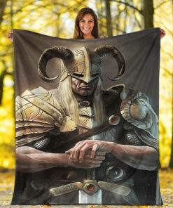 Viking Blanket Viking Gold Knights Sherpa Fleece Blanket Gifts for Viking Lovers