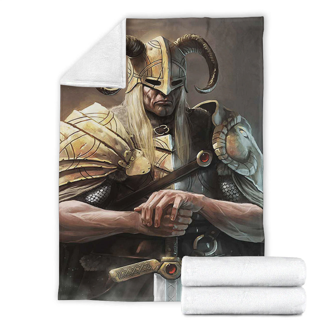Viking Blanket Viking Gold Knights Sherpa Fleece Blanket Gifts for Viking Lovers