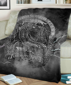 Viking Blanket Viking Jormungand Sherpa Fleece Blanket Gifts for Viking Lovers