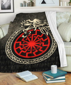 Viking Blanket Viking Jormungandr Symbol Midgard Serpent Child Of Loki Sherpa Fleece Blanket Gifts for Viking Lovers