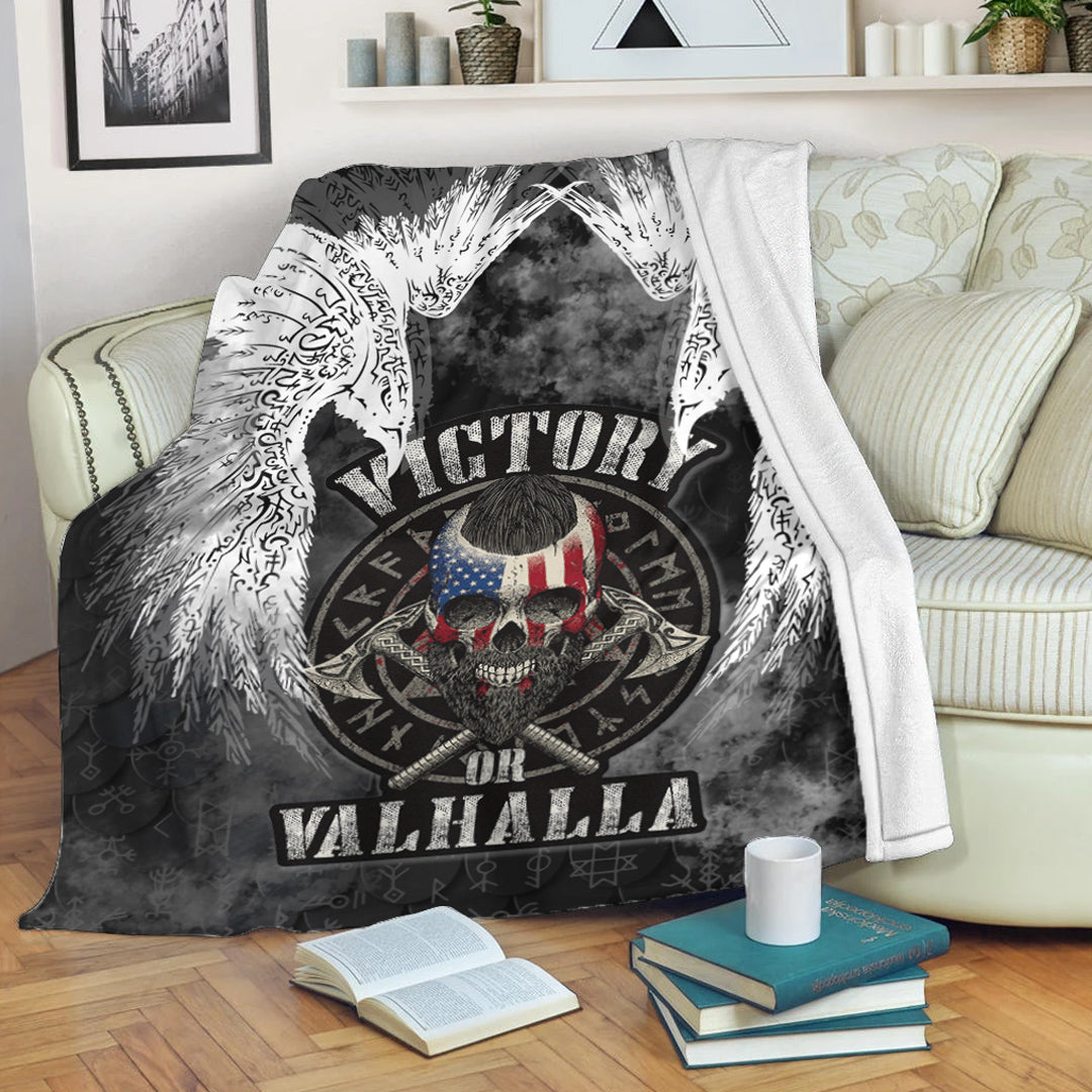 Viking Blanket Viking Mystical Raven American Sherpa Fleece Blanket Gifts for Viking Lovers