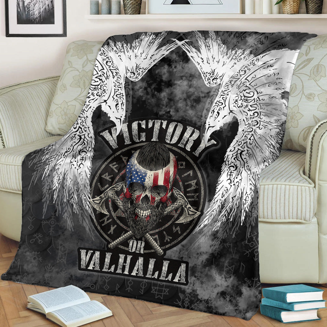 Viking Blanket Viking Mystical Raven American Sherpa Fleece Blanket Gifts for Viking Lovers
