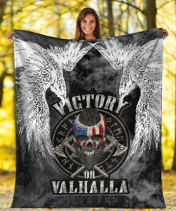 Viking Blanket Viking Mystical Raven American Sherpa Fleece Blanket Gifts for Viking Lovers