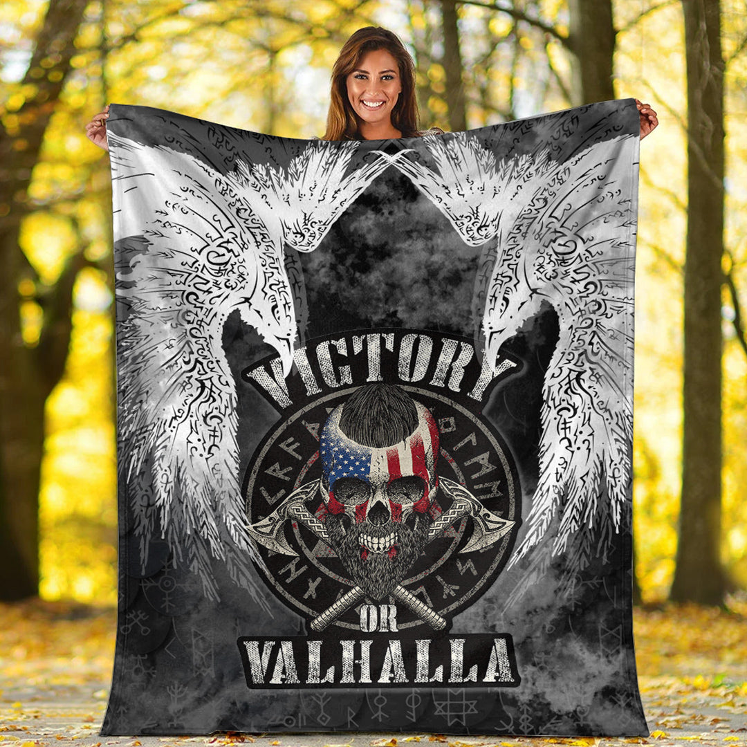 Viking Blanket Viking Mystical Raven American Sherpa Fleece Blanket Gifts for Viking Lovers