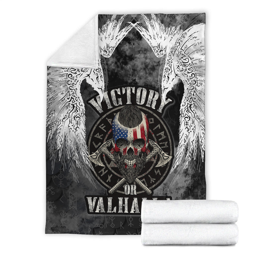 Viking Blanket Viking Mystical Raven American Sherpa Fleece Blanket Gifts for Viking Lovers