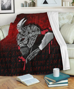 Viking Blanket Viking Nordic Odin Sherpa Fleece Blanket Gifts for Viking Lovers