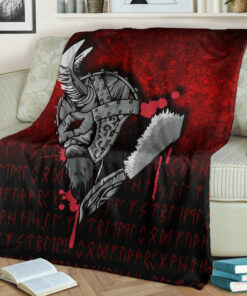 Viking Blanket Viking Nordic Odin Sherpa Fleece Blanket Gifts for Viking Lovers
