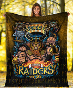 Viking Blanket Viking Nordic Raiders Sherpa Fleece Blanket Gifts for Viking Lovers