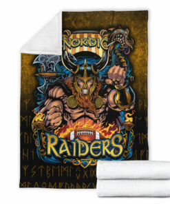 Viking Blanket Viking Nordic Raiders Sherpa Fleece Blanket Gifts for Viking Lovers