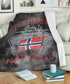 Viking Blanket Viking Norway Drakka Scandinavian Sherpa Fleece Blanket Gifts for Viking Lovers