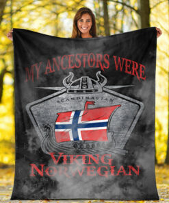 Viking Blanket Viking Norway Drakka Scandinavian Sherpa Fleece Blanket Gifts for Viking Lovers