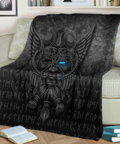 Viking Blanket Viking Odin Allfather In Asgard Special Version Sherpa Fleece Blanket Gifts for Viking Lovers