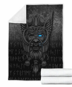 Viking Blanket Viking Odin Allfather In Asgard Special Version Sherpa Fleece Blanket Gifts for Viking Lovers