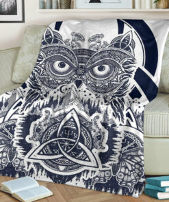 Viking Blanket Viking Owl Celtic Sherpa Fleece Blanket Gifts for Viking Lovers