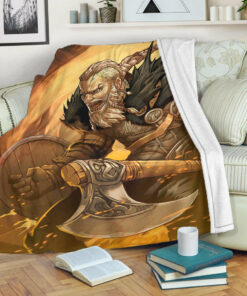 Viking Blanket Viking Ragnar Lothbrok Sherpa Fleece Blanket Gifts for Viking Lovers